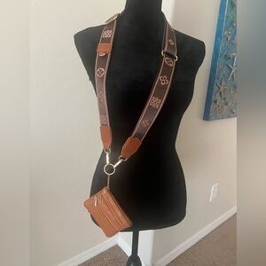 Saddle Brown Crossbody Coin Purse with Strap